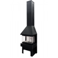 Печь-камин «Панорама» 3 стекла черная