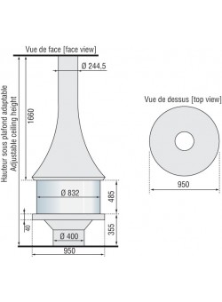 Центральный камин Marina 993 стандарт JC Bordelet
