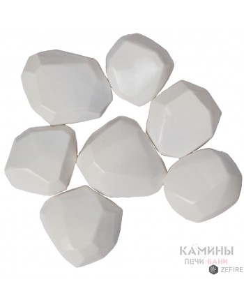 Декоративные керамические камни кристалл белые 7 шт (ZeFire)