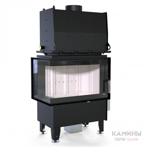 Каминная топка Defro Home RIVA SM BL SHORT угловая, с водяным контуром