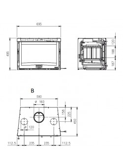 Каминная топка La Nordica Inserto 70 H49 Ventilato
