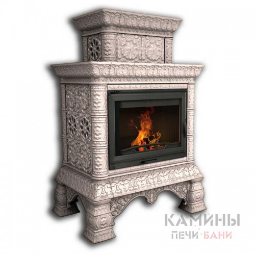 Изразцовый камин Кострома КимрПечь пристенный двухъярусный однотонный А Изразцовый камин Кострома КимрПечь пристенный двухъярусный однотонный А