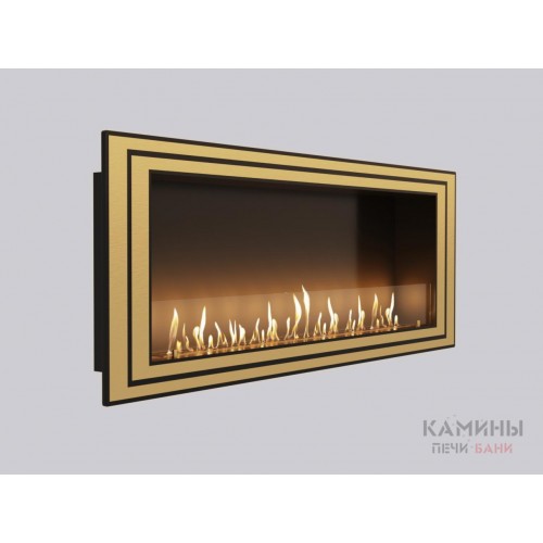 Настенный биокамин / очаг Saturn 1800 с латунными рамками (SappFire)