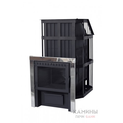 Печь для бани Сибирь с закрытой каменкой с панорамной дверцей Печь для бани Сибирь с закрытой каменкой с панорамной дверцей