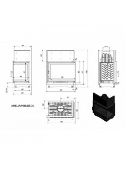 Каминная топка Kratki Amelia/P/BS/Deco