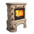Изразцовый камин Прованс КимрПечь пристенный с дровником Художественный