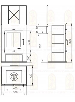 Печь-камин Мета-Бел Охта 