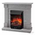Каминокомплект ANDREA/АЛЬФА Мрамор серый с очагом Электроочаг MAJESTIC LUX RC/МАДЖЕСТИК С ПУЛЬТОМ