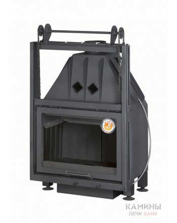 Каминная топка Экокамин Альфа 700 KB с контргрузом черный шамот