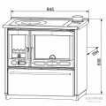 Отопительно-варочная печь Plamen 850 Glas N (красная)