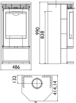 Печь-камин ABX Arden керамика Печь-камин ABX Arden керамика