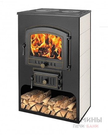 Печь-камин Везувий ПК-03 (224) С ПЛИТОЙ бежевый 