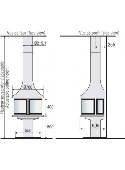 Пристенный камин Lea 998 JC Bordelet