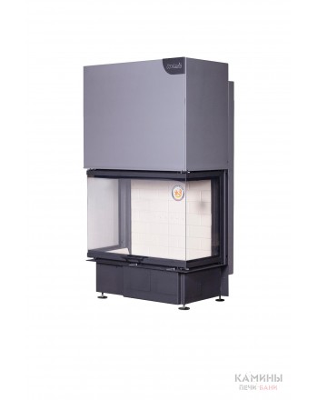Каминная топка ДЕЛЬТА 800 Р три стекла принтинг подовое горение