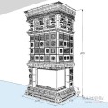 Изразцовый камин Византия с топкой с Г-образным стеклом