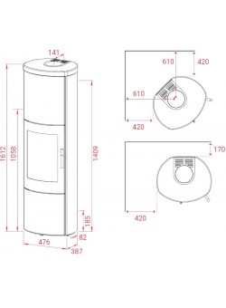 Печь-камин Lotus MIRA M Indian Night