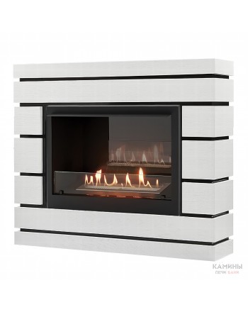 Каминокомплект: Биокамин Firelight BFP/P-2520, портал Moderno 25 шпон белый дуб