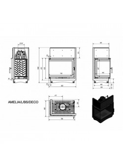Каминная топка Kratki Amelia/L/BS/Deco