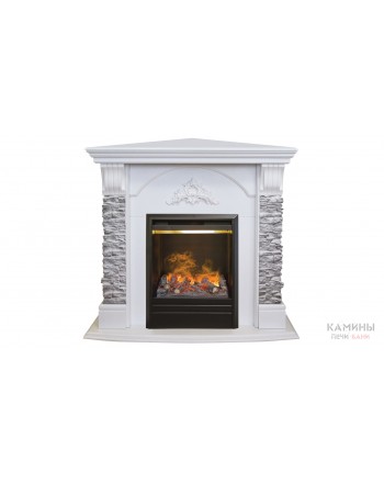 Электрокамин Athena Corner GR WT c очагом 3D Olympic