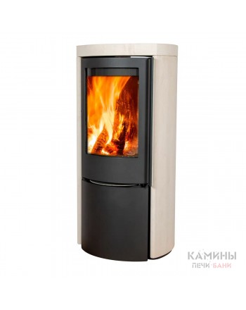 Печь-камин Jydepejsen Cozy Classic Moca Cream Wood Sandstone