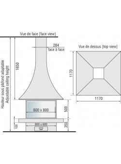 Центральный камин Julietta 985 JC Bordelet закрытый