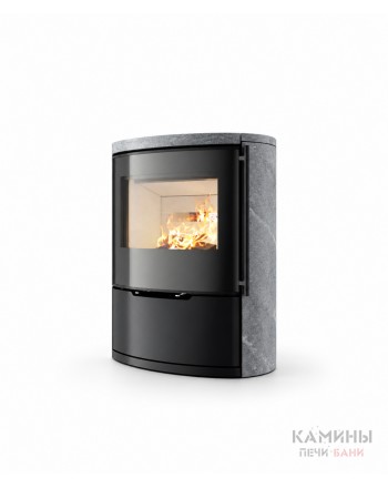 Дровяная печь-камин Ember O1 FG Rounded sides - natural stone (вид не указан)