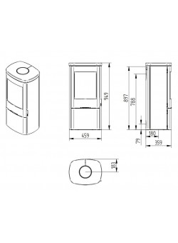 Печь-камин Jydepejsen Senza Dark Sandstone