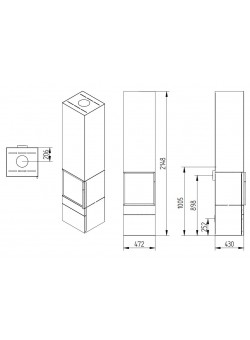 Печь-камин Jydepejsen Cubic 215