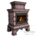 Изразцовый камин Кострома КимрПечь центральный двухъярусный Роспись Изразцовый камин Кострома КимрПечь центральный двухъярусный Роспись