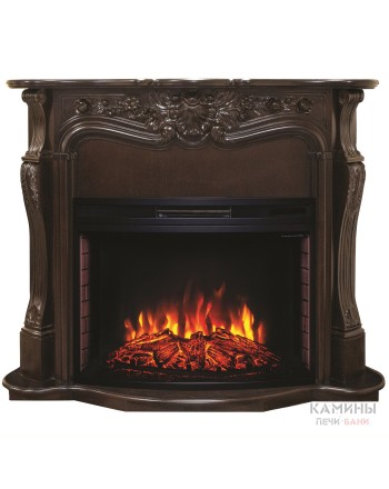 Каминокомплект ELLADA/ЭЛЛАДА Античный дуб с очагом Электроочаг FIRESPACE/ФАЕРСПЕЙС 33