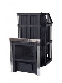 Печь Сибирь с закрытой каменкой с панорамной дверцей