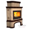 Изразцовый камин Прованс КимрПечь угловой двухъярусный однотонный В с дровником Изразцовый камин Прованс КимрПечь угловой двухъярусный однотонный В с дровником