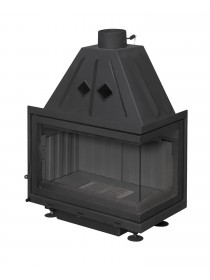 Каминная топка Экокамин Альфа 700 RB два стекла правая черный шамот