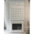 Пристенный изразцовый камин "Элеганс 20x20" в пастельной росписи