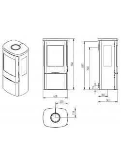 Печь-камин Jydepejsen Senza Soapstone Top Sideglass