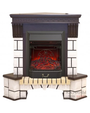 Электрокамин RealFlame Stone New Corner (угловой) AO с Majestic Lux