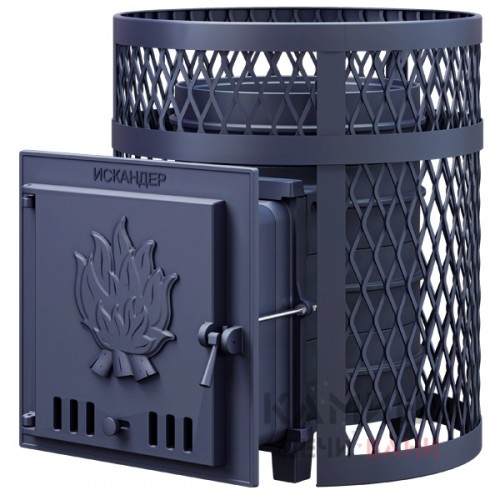 Печь для бани Искандер 25 в сетке чугун Печь для бани Искандер 25 в сетке чугун