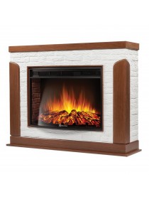 Каминокомплект: Очаг Electrolux EFP/P-3020LS, портал Prestigio 30 камень белый, шпон дуб