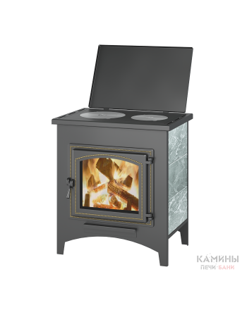 Печь-камин ВЕЗУВИЙ ПК-04 (240) с плитой талькохлорит 12 кВт (200 м3) Ø115мм