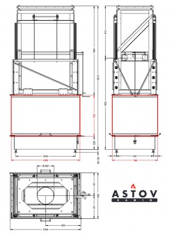 Подвесная каминная топка АСТОВ П4С 12080