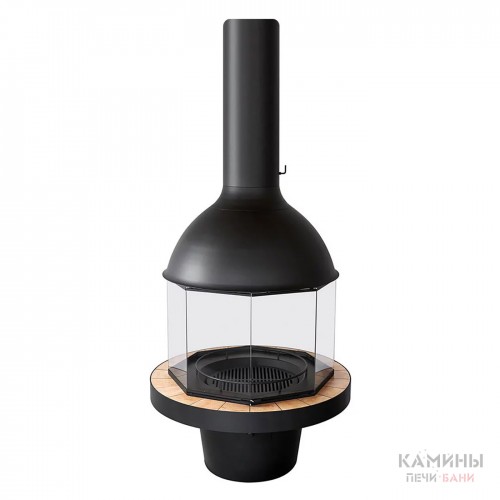 Островной камин LOFT - 01/1 со сферическим куполом 