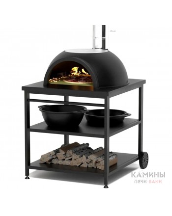 Садовая чугунная печь LEGENDA GARDEN (с основанием из немецкого шамота) на подставке