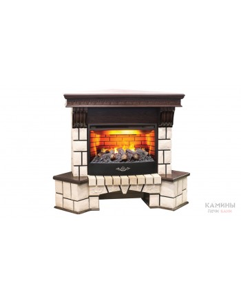 Электрокамин Stone Corner 25,5 AO c очагом FireStar 25,5 3D