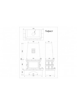 Изразцовый камин Гефест пристенный с коробом однотонный А