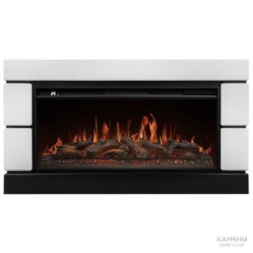 Каминокомплект: Очаг Royal Thermo Aurora RTFP/P-AR40LS, портал Moderno 42/40/36, белый