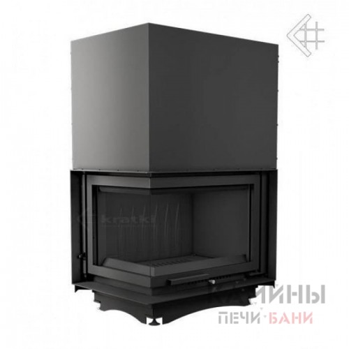 Каминная топка Kratki Zuzia/L/BS/G (угловое стекло слева, гильотина)