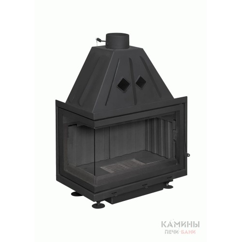 Каминная топка Экокамин Альфа 700 LB два стекла левая черный шамот Каминная топка Экокамин Альфа 700 LB два стекла левая черный шамот