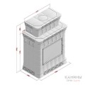 Печь-камин типовая КерамикаДекор Флора в цвете Белый Антик