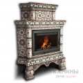 Изразцовый камин Кострома КимрПечь угловой двухъярусный Роспись