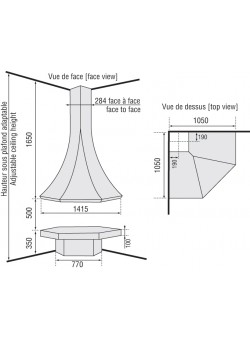 Угловой открытый камин Julietta 985 JC Bordelet 